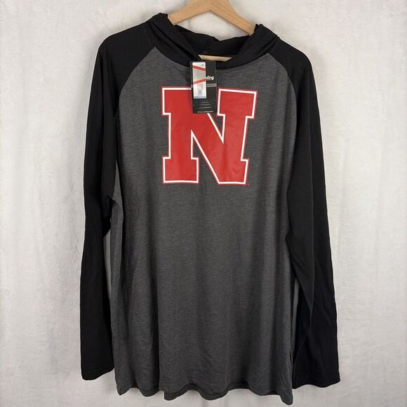 Nebraska Cornhuskers Lightweight Pullover Hoodie Size 2XL Black Gray NWT - Picture 1 of 5